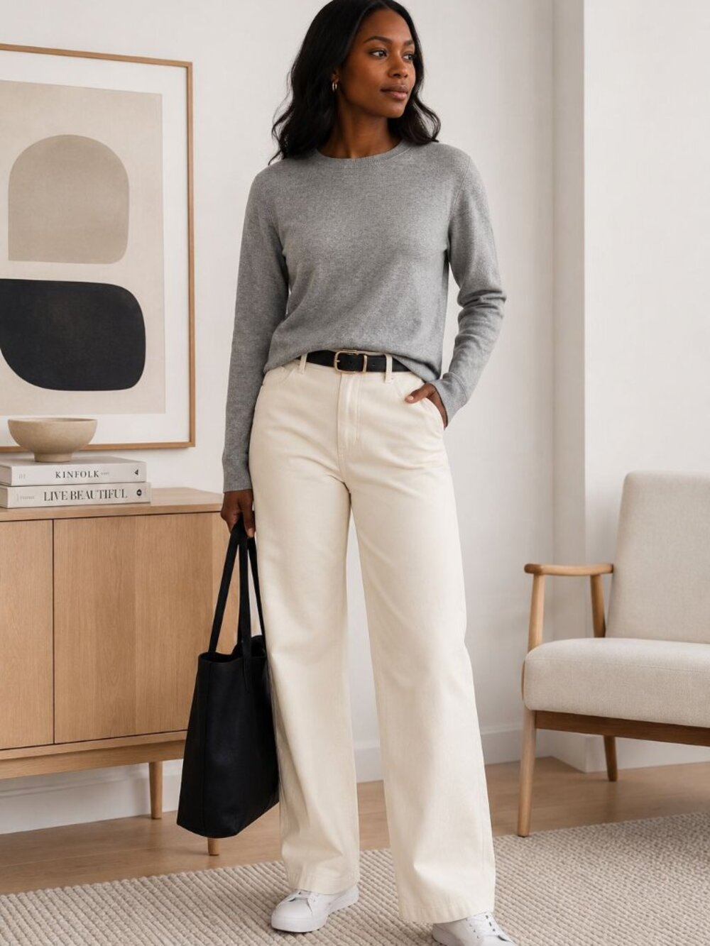 Rag & Bone JEAN Gray Long Sleeve Knit Top Women’s Small Minimalist